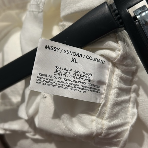 Vintage America Women’s White Relaxed Linen Pants Size XL - Picture 7 of 7